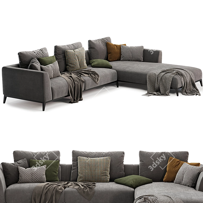 Luxury Comfort: OLIVIER Sectional Sofa 3D model image 3