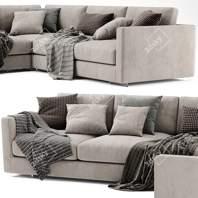 Flexform Magnum L-Shaped Sofa Unit 3D model image 2