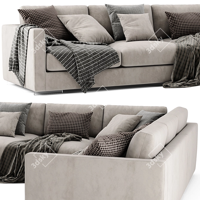 Flexform Magnum L-Shaped Sofa Unit 3D model image 3