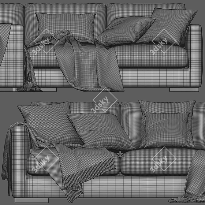 Flexform Magnum L-Shaped Sofa Unit 3D model image 5