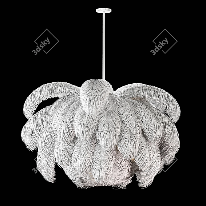 Modern Feather Chandelier 3D Model 3D model image 3