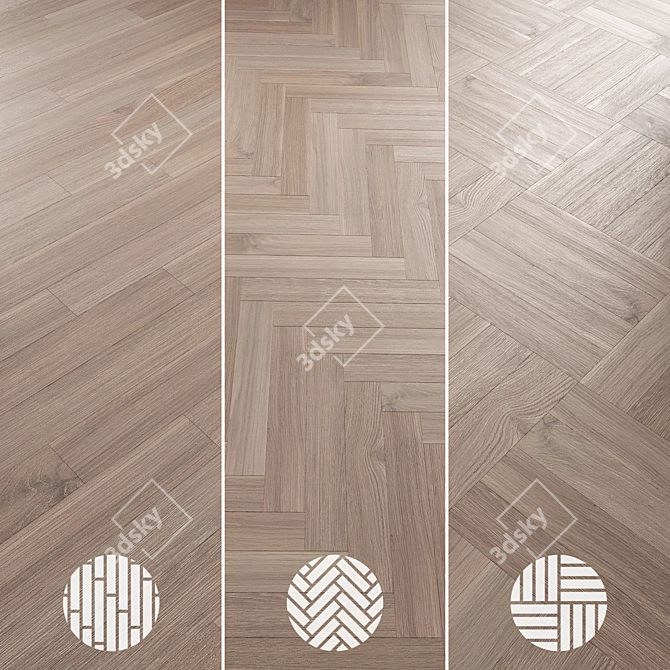 Oak Parquet Selection 017 3D model image 5