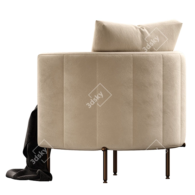 Modern Swivel Armchair: Minotti Torii 3D model image 3