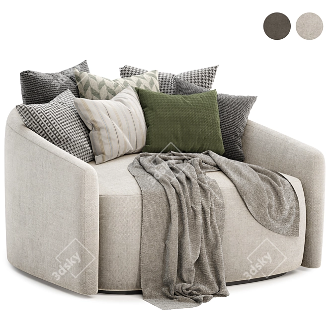 Cozy Media Lounger 3D model image 1