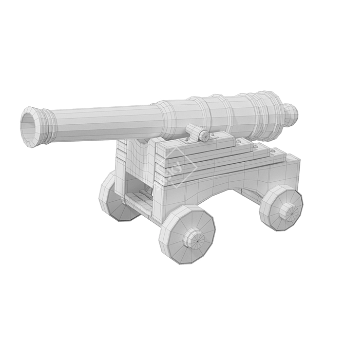 Vintage Cannon 3D Model Kit 3D model image 2