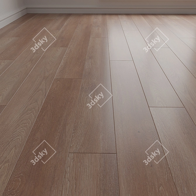 Wooden Parquet Flooring Set 3D model image 1