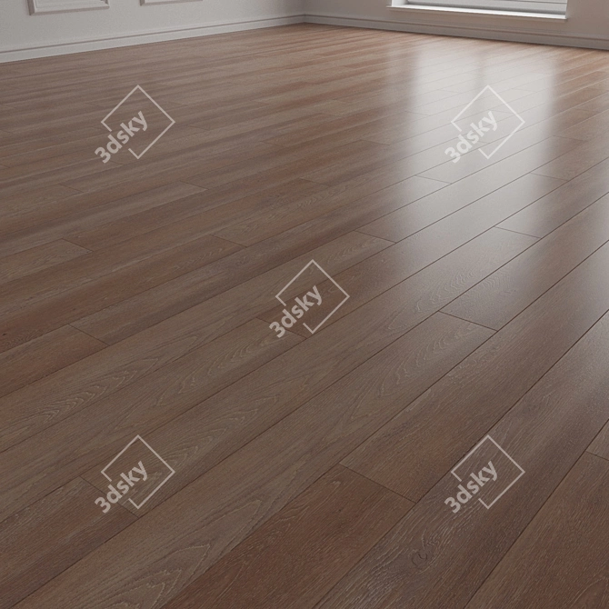 Wooden Parquet Flooring Set 3D model image 2