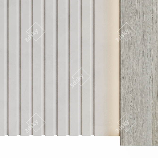 Wood 3 Decorative Wall Panels 3D model image 2