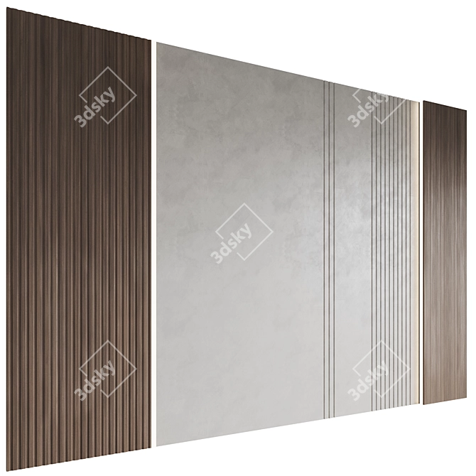 Wood 3 Decorative Wall Panels 3D model image 4