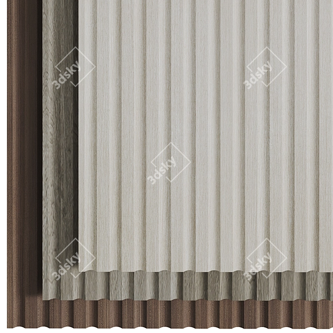 Wood 3 Decorative Wall Panels 3D model image 6