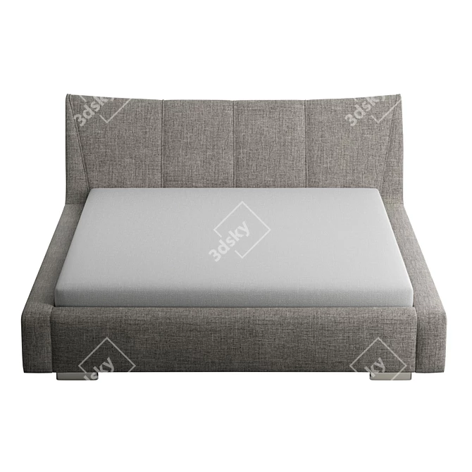 NANTES Gray Linen King Bed 3D model image 2