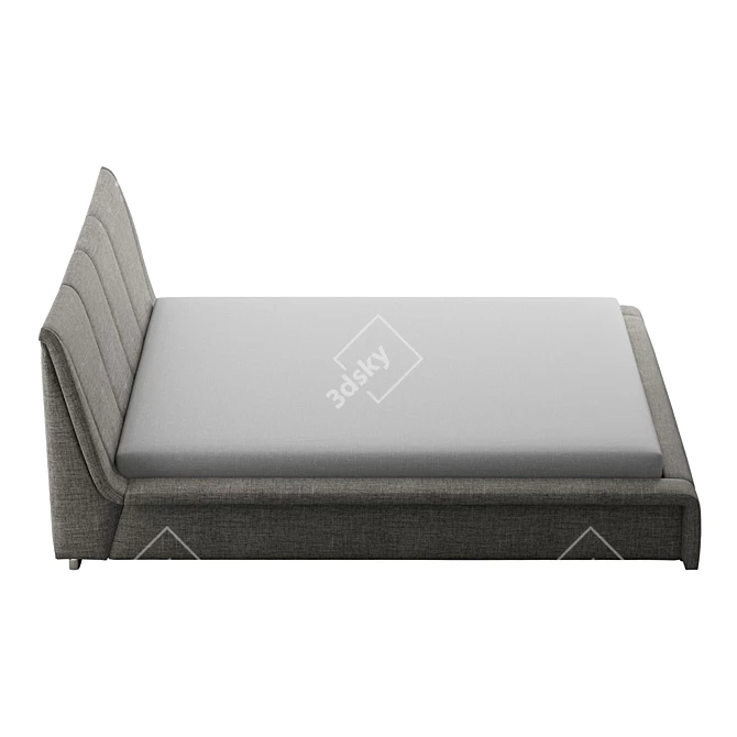 NANTES Gray Linen King Bed 3D model image 4