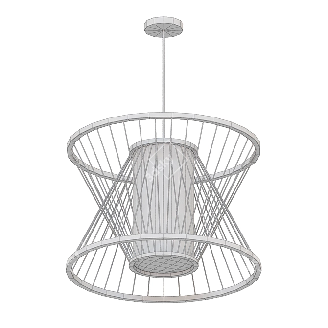 Bamboo Cage Pendant Light 3D model image 2