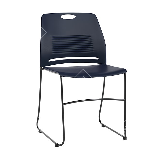 Stackable Plastic Office Chair 3D model image 1