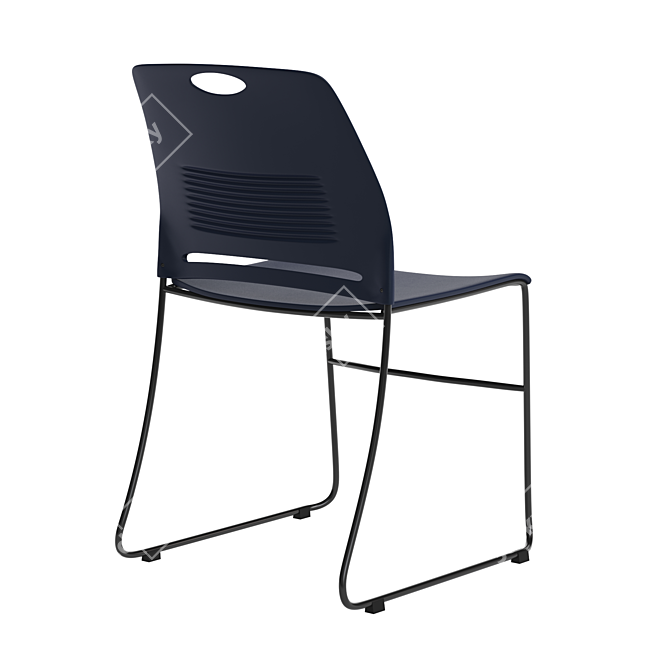 Stackable Plastic Office Chair 3D model image 2