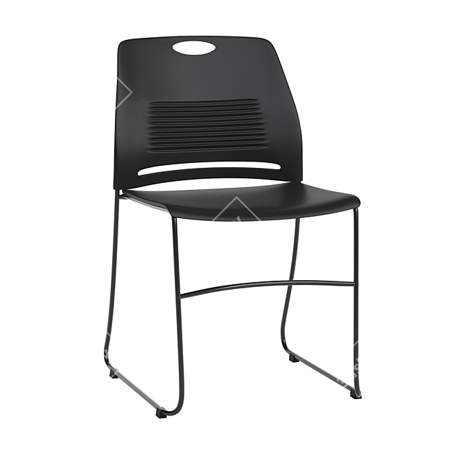 Stackable Plastic Office Chair 3D model image 5