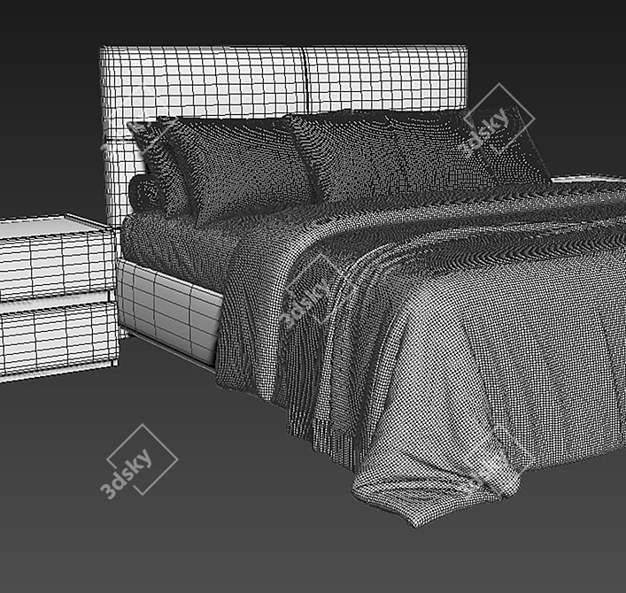 Queen Bed Askona Orlando 3D 3D model image 3