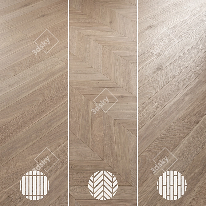 Oak Parquet Flooring Collection 3D model image 6