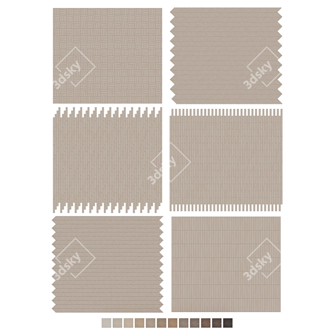 Oak Parquet Flooring Collection 3D model image 7