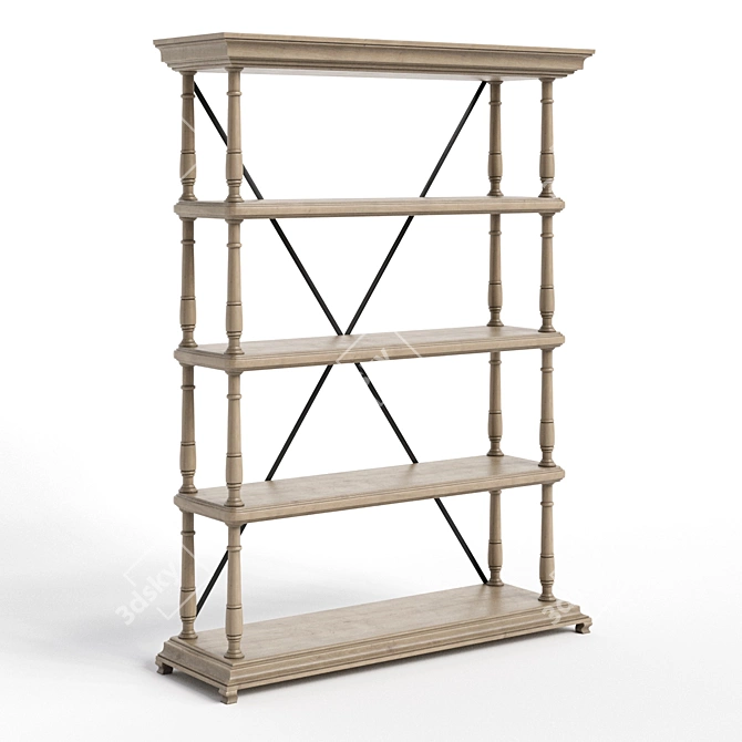 Castello 3-Shelf Storage Rack 3D model image 1