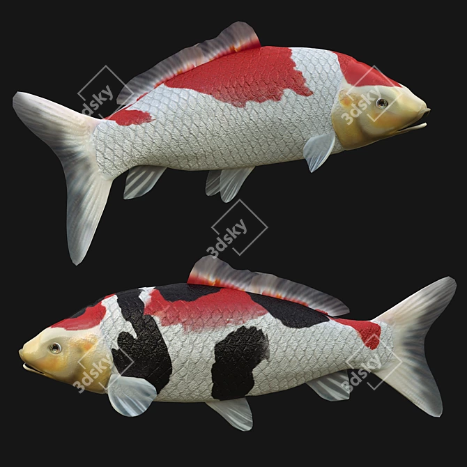 3DSmax Rigged Koi Fish 3D model image 1