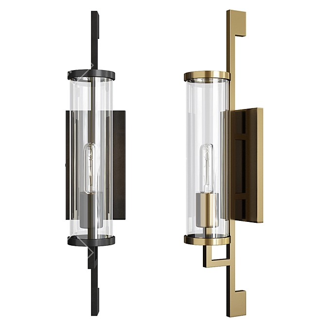 Modern Park Slope Outdoor Sconce 3D model image 1