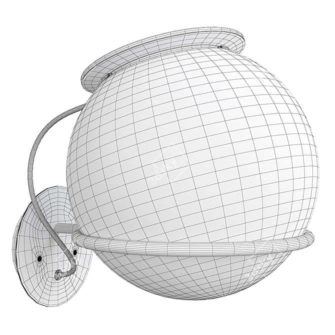 Sleek Globe Wall Light Fixture 3D model image 2