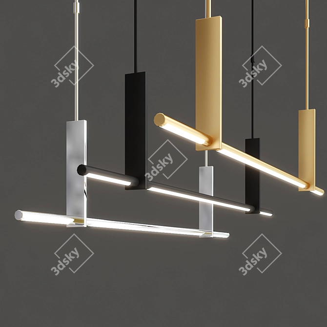 Designer Linear Pendant by Kelly Wearstler 3D model image 2