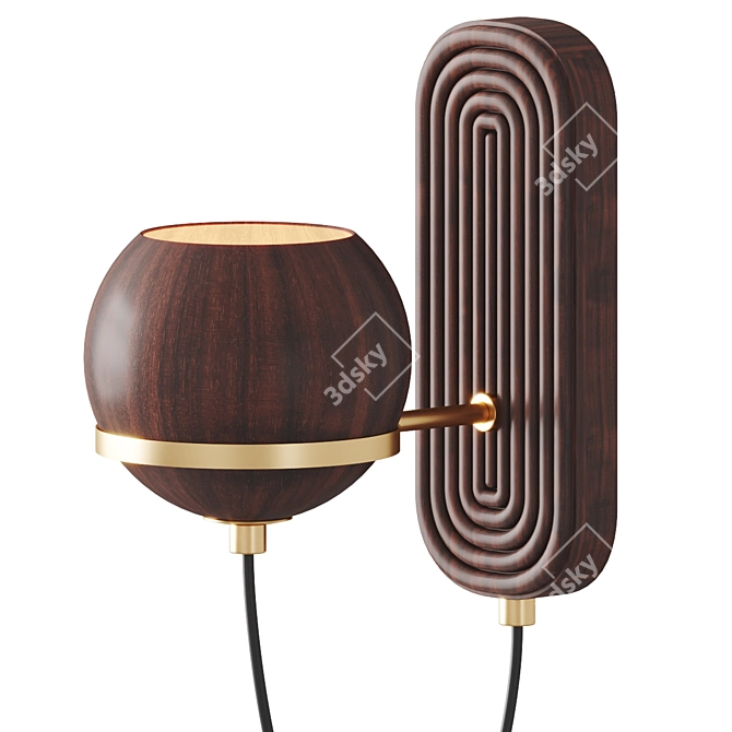  Modern Luxe Wood Wall Sconce 3D model image 3