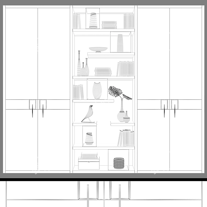 Modern Style Wardrobes 54 3D model image 3