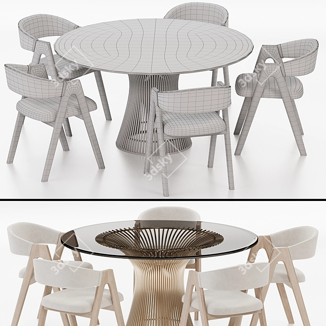 Elegant Dining Set Collection 3D model image 2