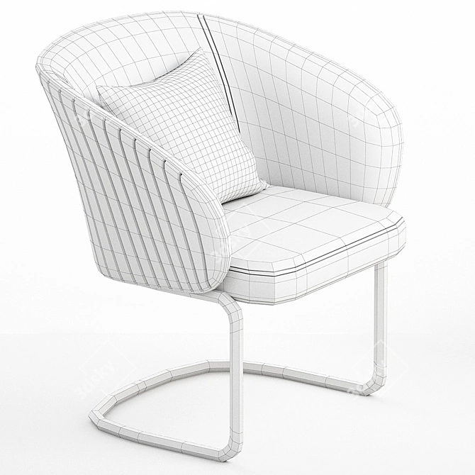 Elegant Carmen Steel Chair 3D model image 4