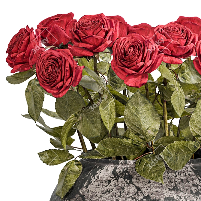 Rose Arrangement Set with Vase 3D model image 3