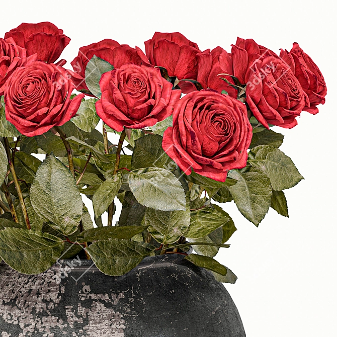 Rose Arrangement Set with Vase 3D model image 5