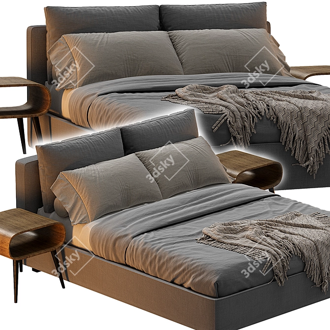 Luxury Cloud Platform Bed 3D 3D model image 3