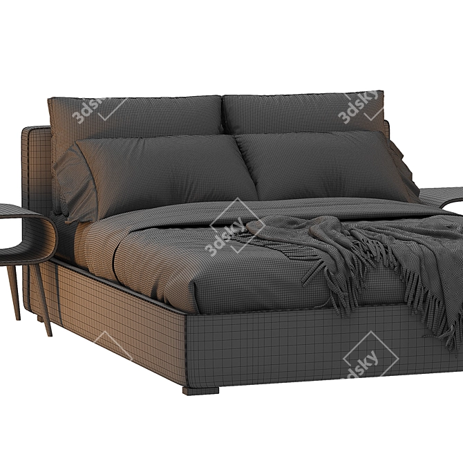 Luxury Cloud Platform Bed 3D 3D model image 4