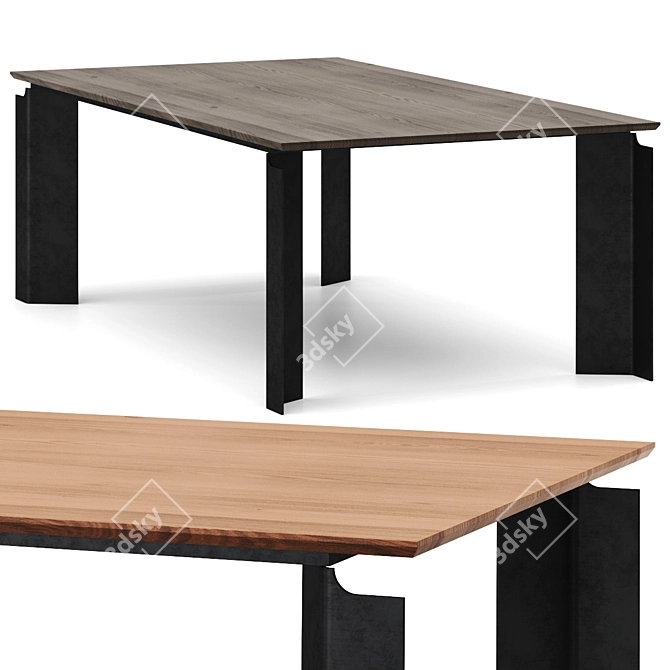 Sleek Patch Table, 3 Colors 3D model image 1