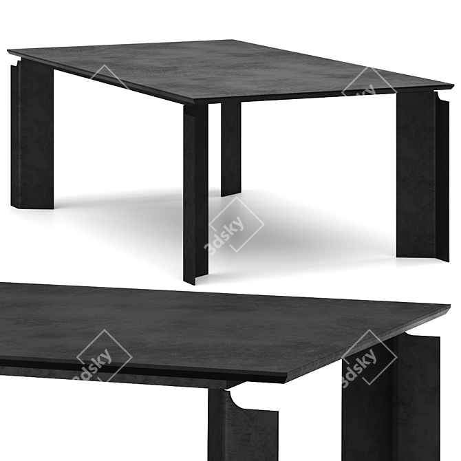 Sleek Patch Table, 3 Colors 3D model image 2