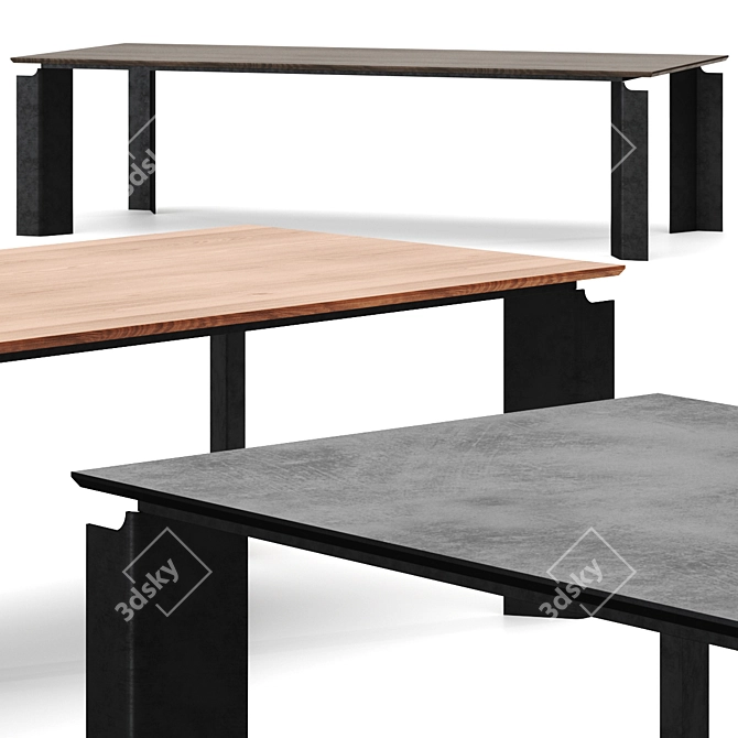 Sleek Patch Table, 3 Colors 3D model image 3