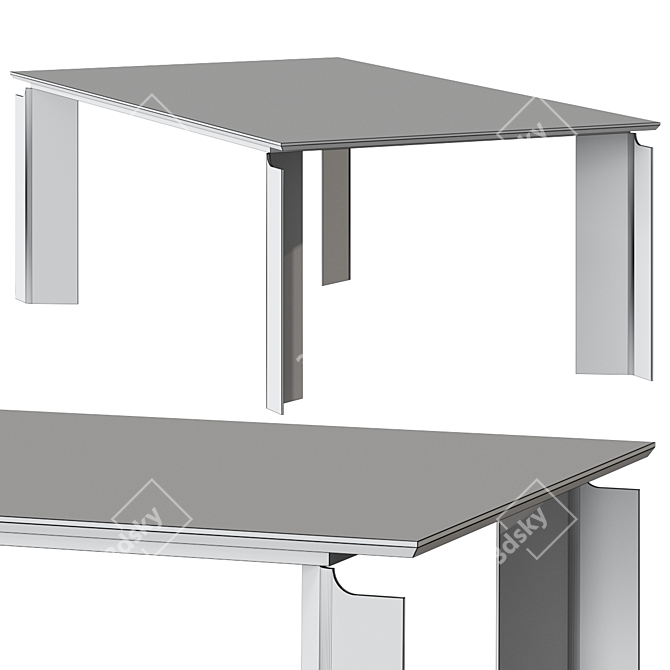 Sleek Patch Table, 3 Colors 3D model image 4