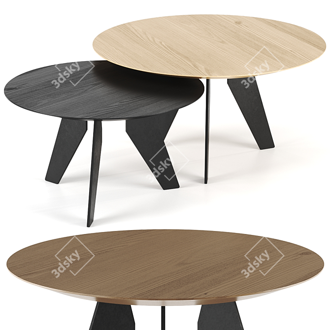 Modern Hoogland Table Set, 3 Colors 3D model image 1