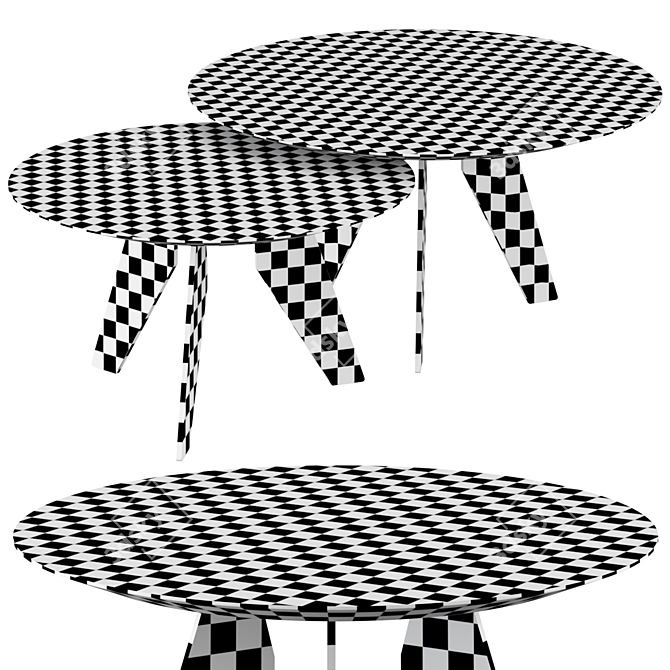 Modern Hoogland Table Set, 3 Colors 3D model image 2