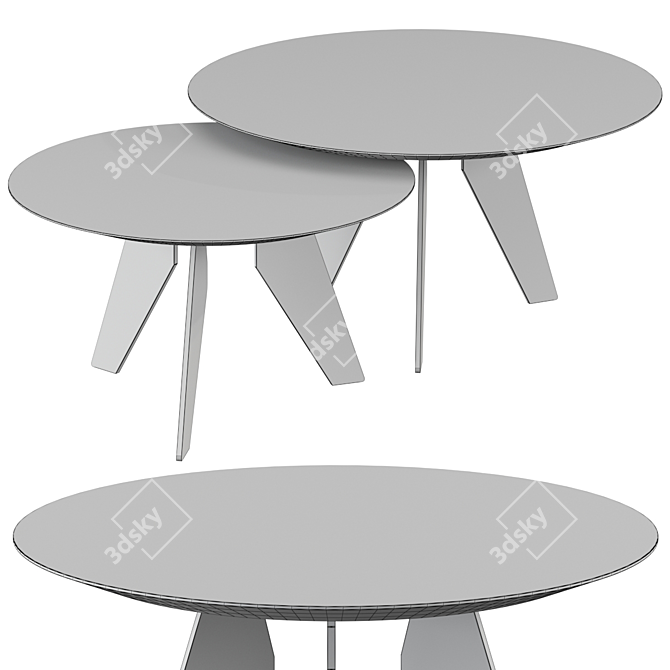 Modern Hoogland Table Set, 3 Colors 3D model image 3