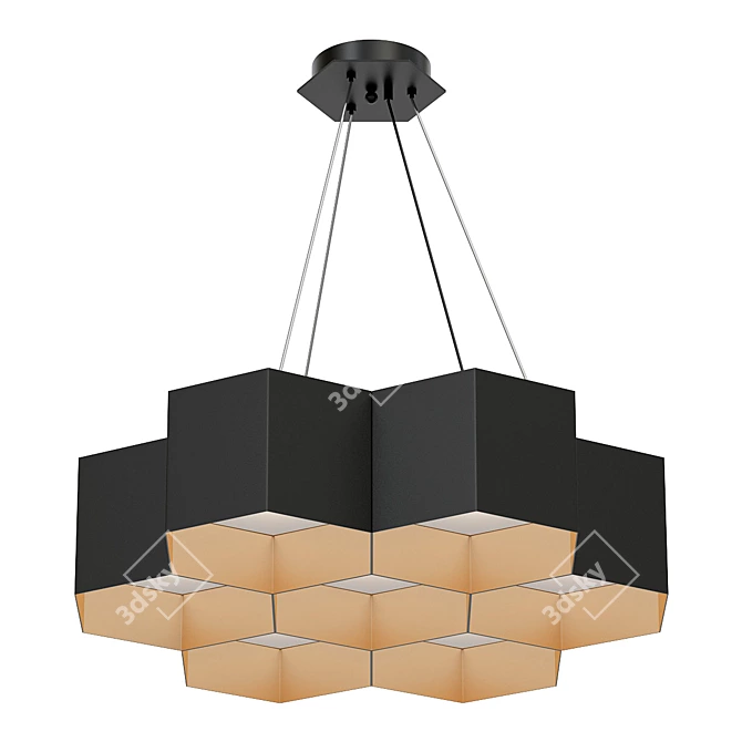 Illuminating Honeycomb Chandelier 3D model image 1