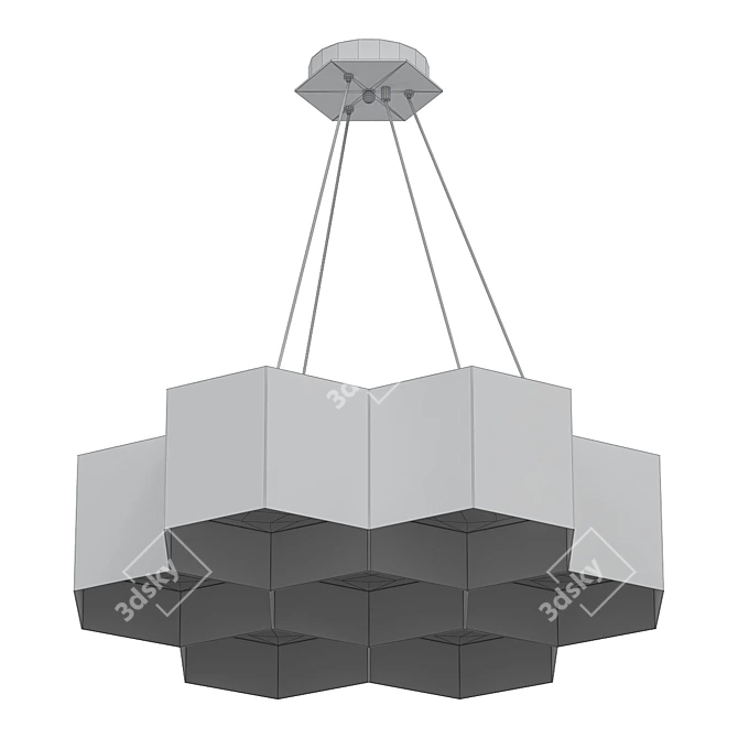 Illuminating Honeycomb Chandelier 3D model image 2