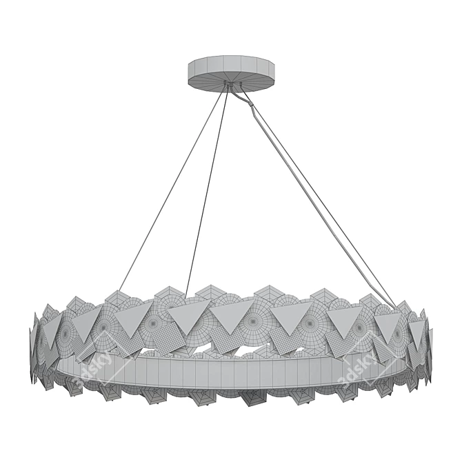 Art Deco Halo Chandelier 3D model image 2