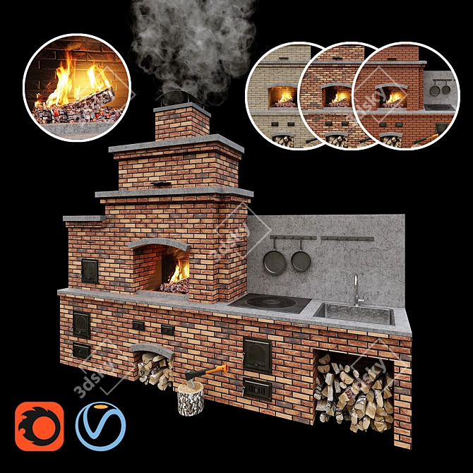 Brick BBQ 2014 Version 3D 3D model image 1