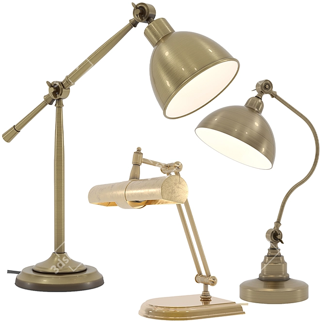 Unique Lamp Set - Retro Inspiration 3D model image 1