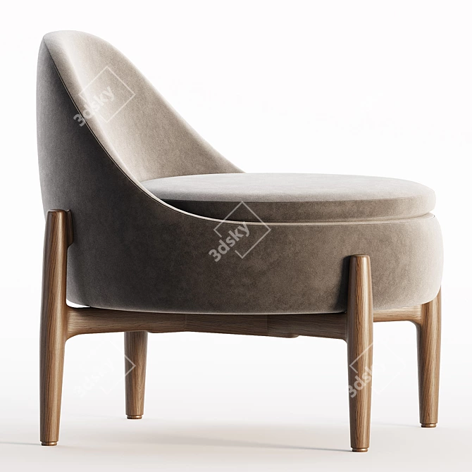 Minotti SENDAI Fabric Chair: Elegant & Contemporary 3D model image 3