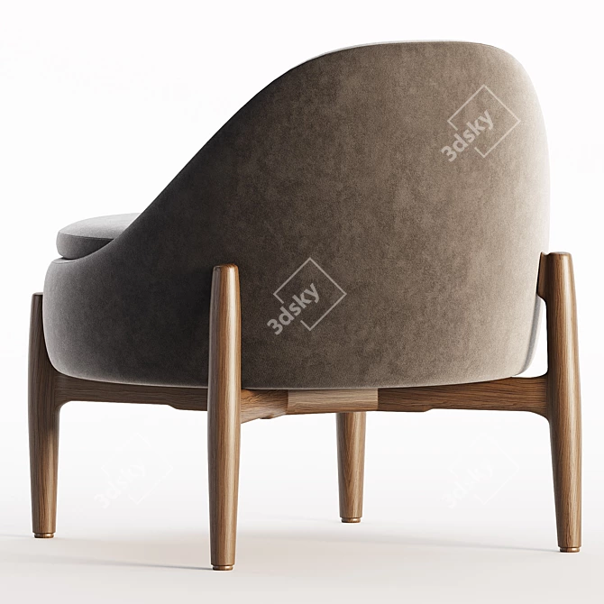 Minotti SENDAI Fabric Chair: Elegant & Contemporary 3D model image 4